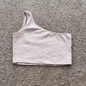 Blush Pink One Shoulder Crop Top